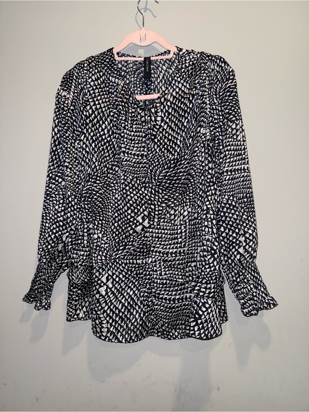 Marc Cain Black and White Patterned A-Line Skirt